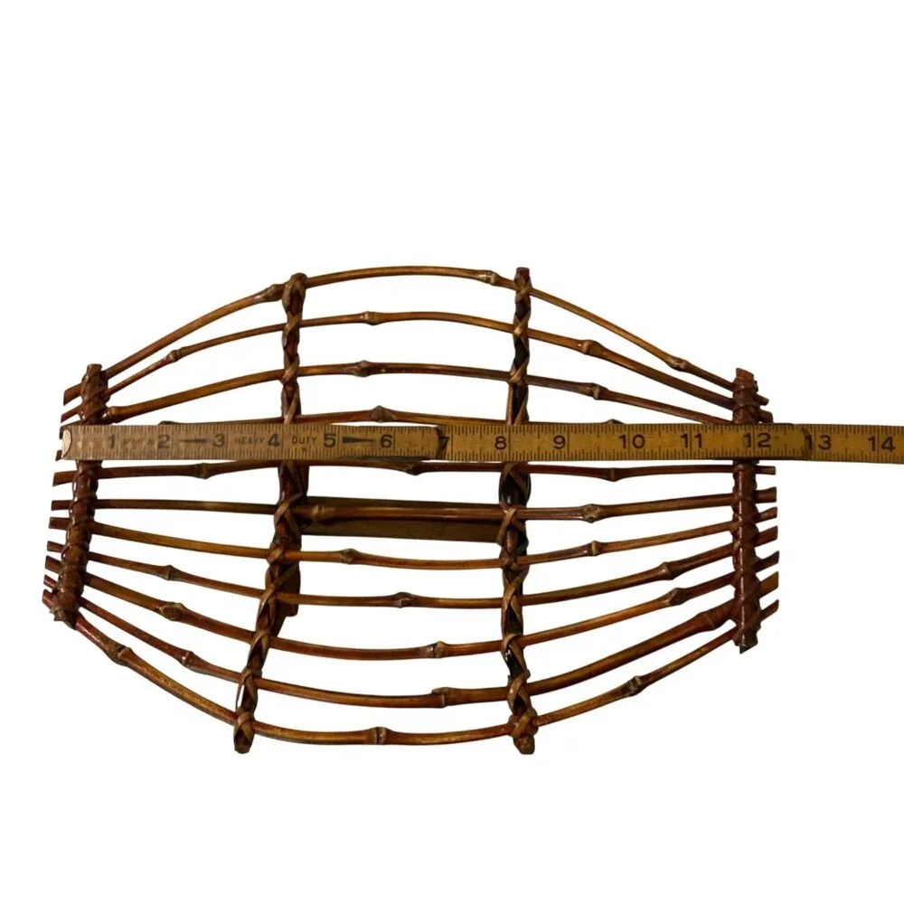 Bamboo Centerpiece Fruit Basket Rustic Home Decor.